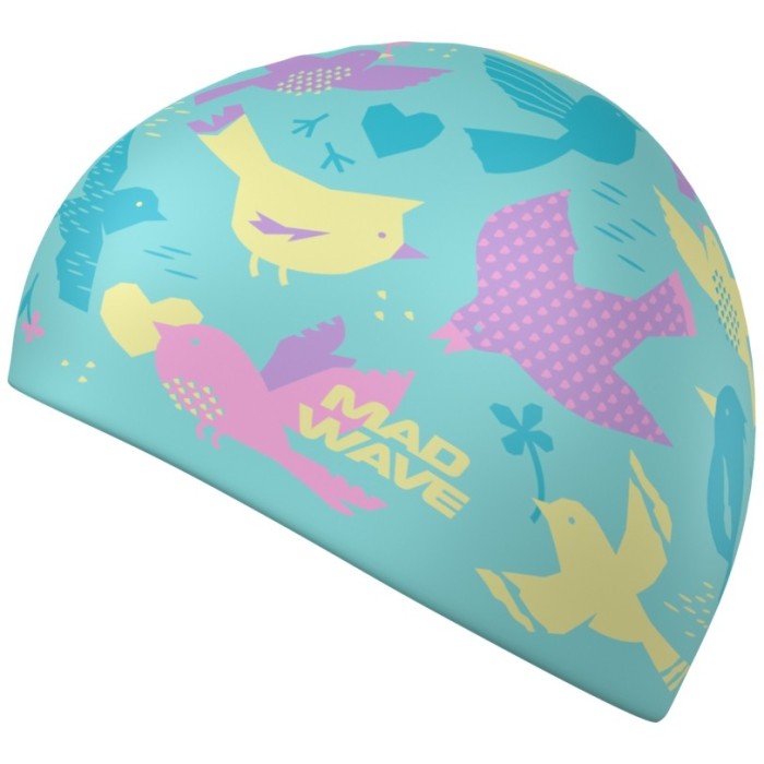 Юниорская силиконовая шапочка  Madwave Birds Голубой