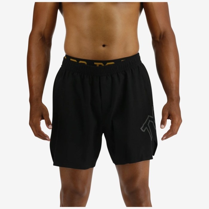 Шорты TYR Men's Hydrospher™ Unlined 6&quot; Momentum Big Logo Shorts - Solid 001 Черный