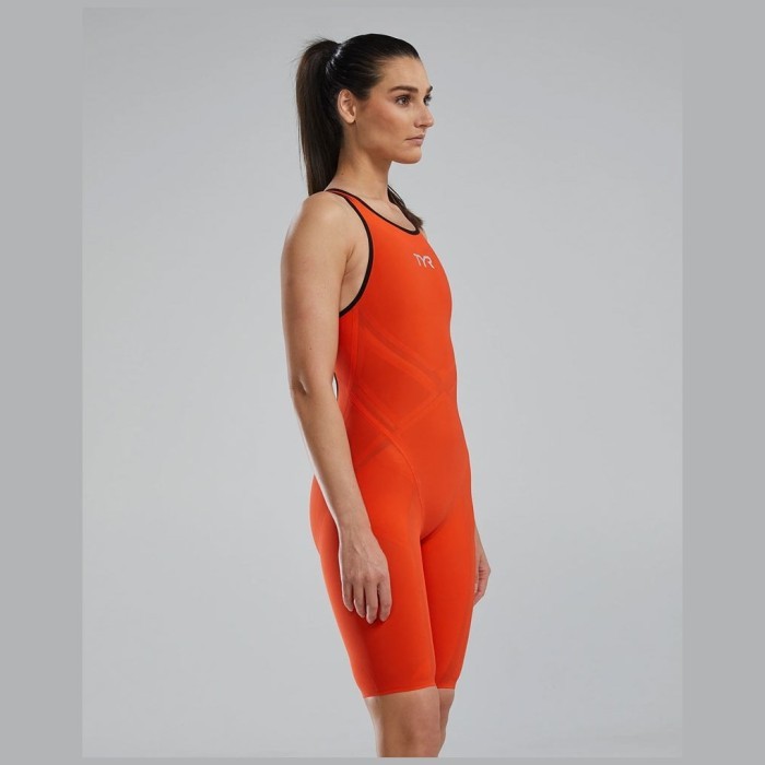 Гидрокостюм с открытой спиной TYR Venzo Open Back Swimsuit - Solid 234 Оранжевый