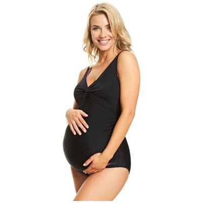 Купальник слитный для беременных ZOGGS Hayman Maternity Scoopback черный/розовый