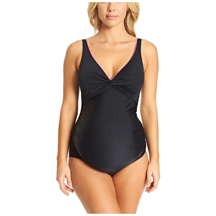 Купальник слитный для беременных ZOGGS Hayman Maternity Scoopback черный/розовый