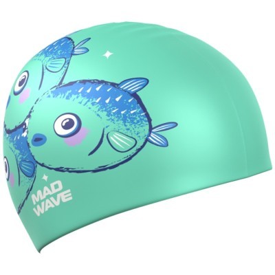 Юниорская силиконовая шапочка  Madwave Fugu fish Голубой