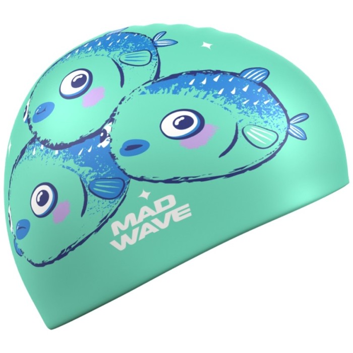 Юниорская силиконовая шапочка  Madwave Fugu fish Голубой