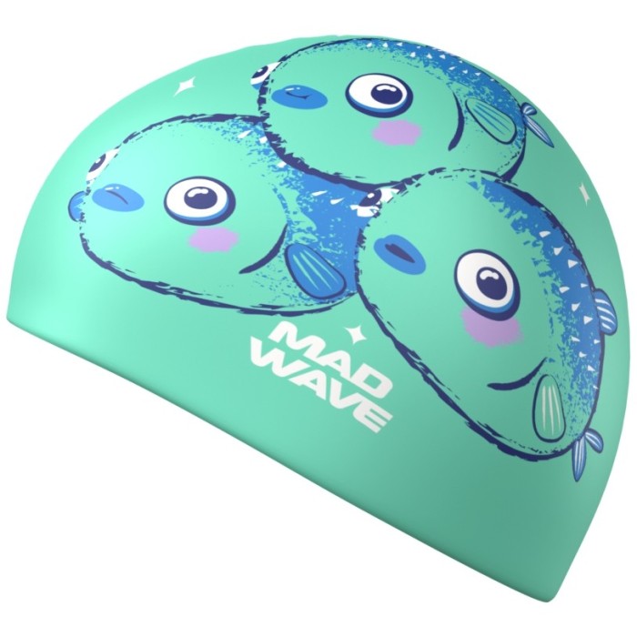 Юниорская силиконовая шапочка  Madwave Fugu fish Голубой