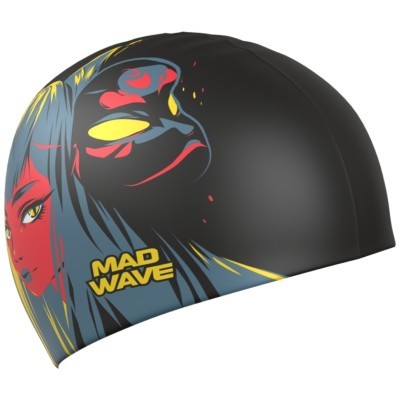 Юниорская силиконовая шапочка  Madwave Kitsune Черный
