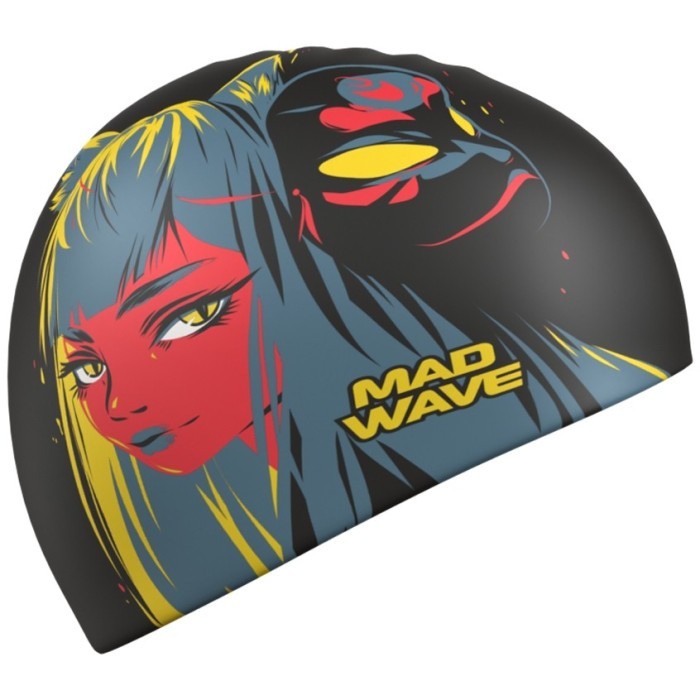 Юниорская силиконовая шапочка  Madwave Kitsune Черный