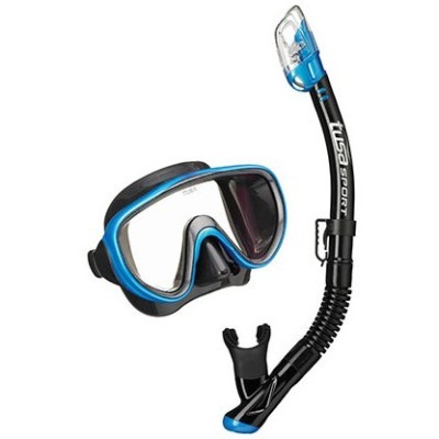 Маска и трубка TUSA Sport Black Series Serene Adult Combo, сумка в комплекте синий