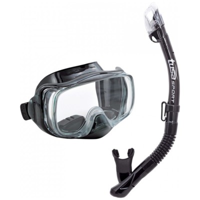 Маска и трубка TUSA Sport UCR3325P, сумка в комплекте черный/прозрачный