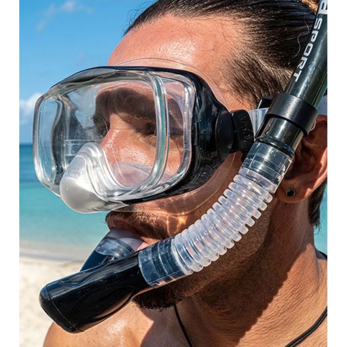 Маска и трубка TUSA Sport UCR3325P, сумка в комплекте черный/прозрачный