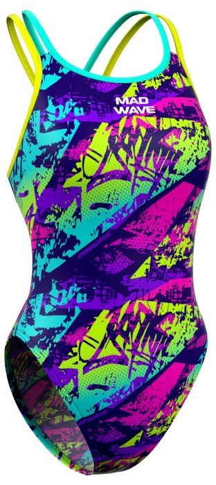 Женский купальник спортивный антихлор  Madwave Crossback PBT D7