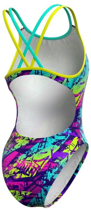 Женский купальник спортивный антихлор  Madwave Crossback PBT D7
