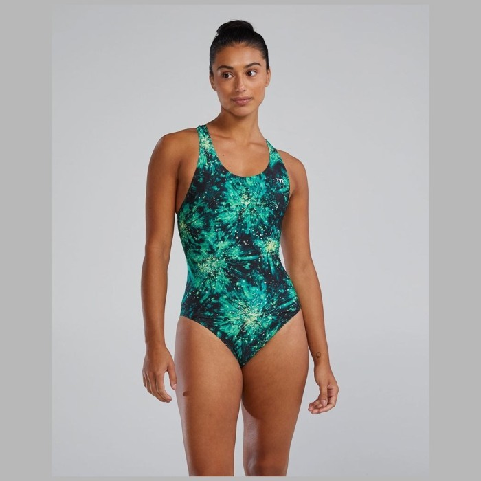 Купальник слитный TYR Radiant Flare Maxfit Durafast Lite 310 Зеленый