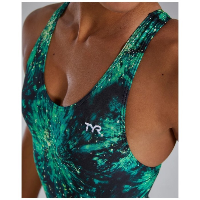 Купальник слитный TYR Radiant Flare Maxfit Durafast Lite 310 Зеленый