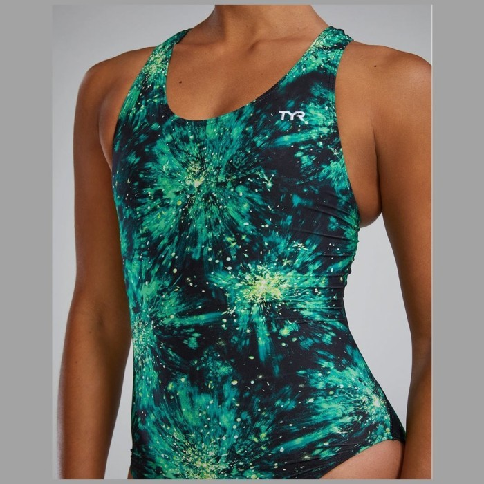 Купальник слитный TYR Radiant Flare Maxfit Durafast Lite 310 Зеленый