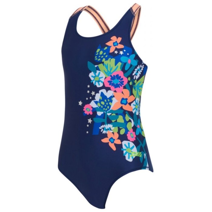 Купальник слитный детский ZOGGS Cosmic Flower Flyback темно-синий/бежевый