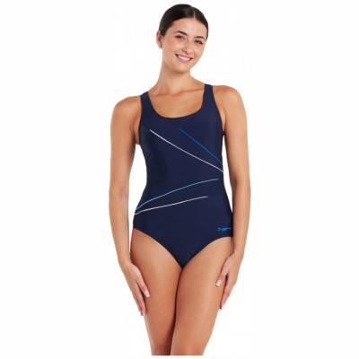 Купальник слитный с чашечками ZOGGS Macmasters Scoopback синий/белый (BLWH)