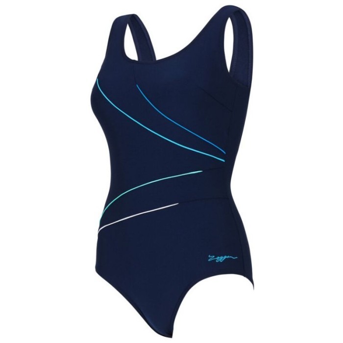 Купальник слитный с чашечками ZOGGS Macmasters Scoopback синий/белый (BLWH)