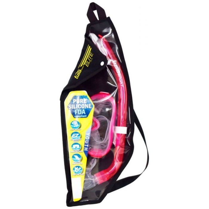 Маска и трубка детская TUSA UC0211P Junior (6-12 лет), сумка в комплекте желтый