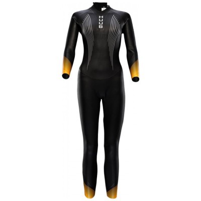 Гидрокостюм для триатлона и открытой воды женский HUUB Alta Thermal, 2/4 мм черный/золотой