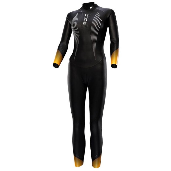 Гидрокостюм для триатлона и открытой воды женский HUUB Alta Thermal, 2/4 мм черный/золотой