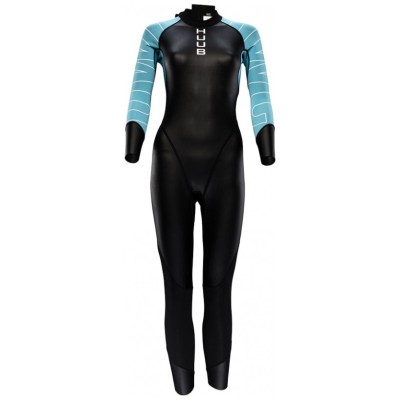 Гидрокостюм для триатлона и открытой воды женский HUUB OWC, 1.5/3/3 мм черный/голубой