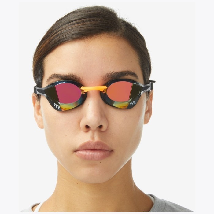 Очки для плавания TYR Tracer-X Elite Racing Mirrored 756 Оранжевый