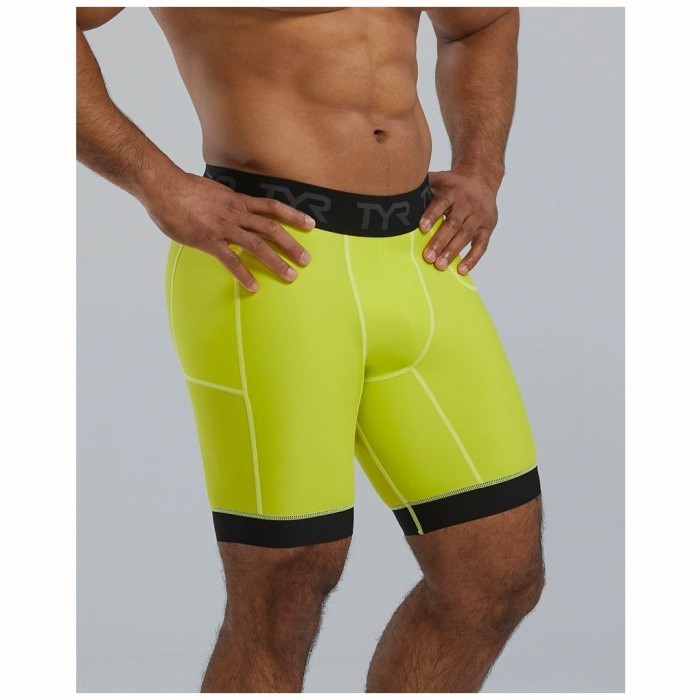 Шорты компрессионные TYR Men's Compression Short Solid 327 Лайм