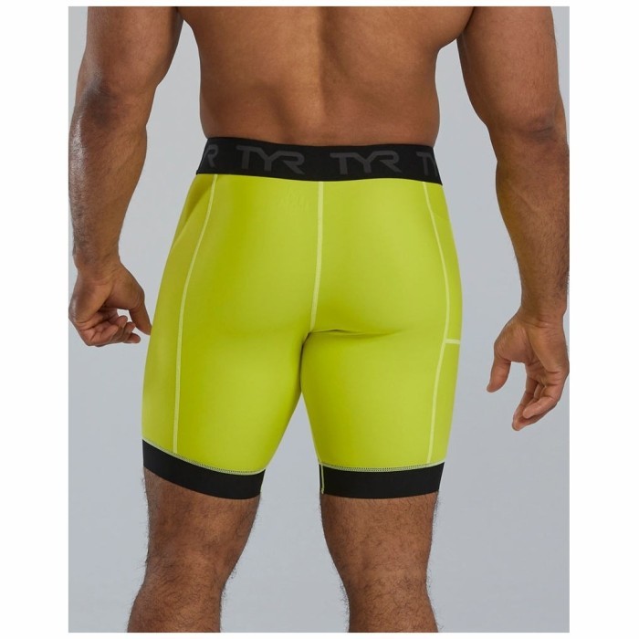 Шорты компрессионные TYR Men's Compression Short Solid 327 Лайм