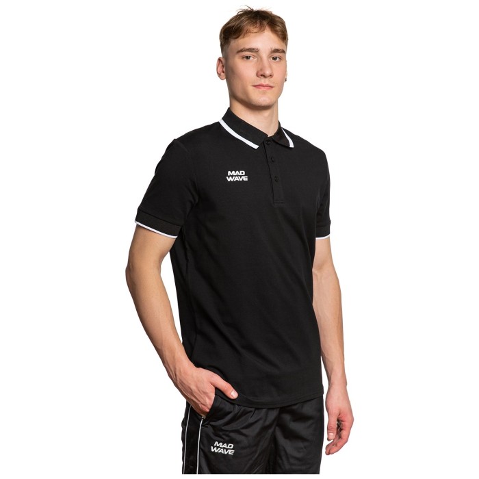 Футболка поло  Madwave Polo MW stretch adult Черный