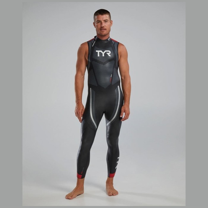 Гидрокостюм без рукавов TYR Sleeveless Wetsuit Male Hurricane Cat 5 717 Красный
