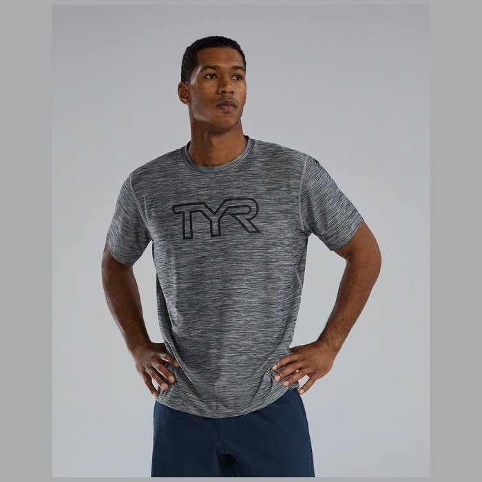 Футболка TYR Men's Airtec Tee Big Logo Solid/Heather