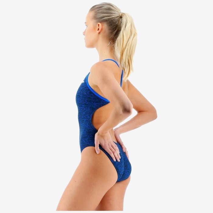 Купальник слитный TYR Lapped Cutoutfit 420 Голубой