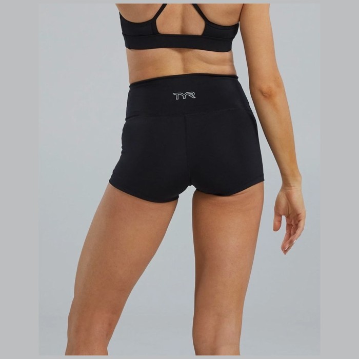 Шорты с высокой талией  TYR Women's Base Kinetic High-Rise Short Solid 001 Черный
