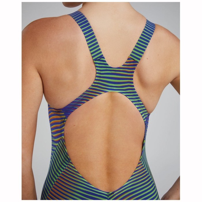 Гидрокостюм с открытой спиной  TYR Avictor 2.0 Blue Open Back Swimsuit 339 Лайм