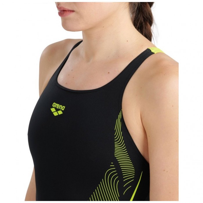 Спортивный купальник ARENA SWIM PRO BACK GRAPHIC black-soft green