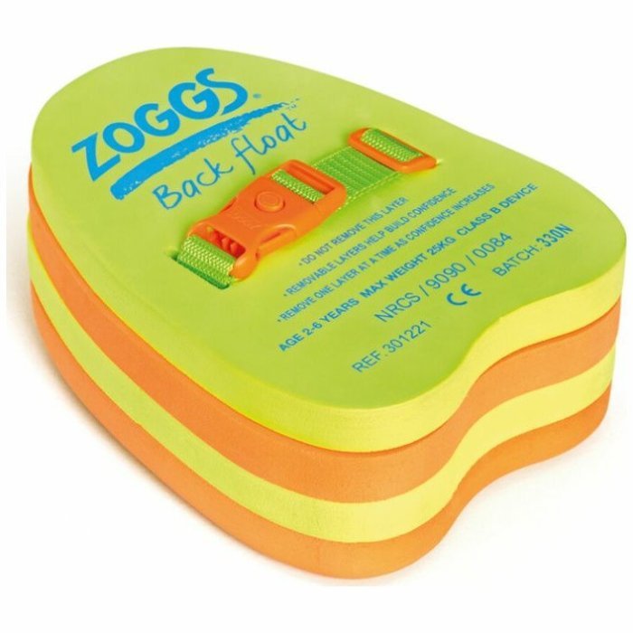 Доска-жилет для плавания детская ZOGGS Zoggy Back Float (2-6 лет) зеленый/оранжевый