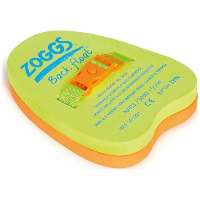Доска-жилет для плавания детская ZOGGS Zoggy Back Float (2-6 лет) зеленый/оранжевый