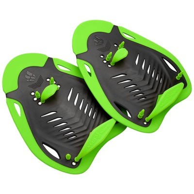 Лопатки для плавания MadWave Ergo Paddles черный/зеленый